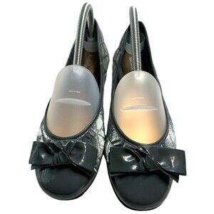 Michelle D Ballerina Slippers Quilted Fabric Womens 8.5M Dark Gray